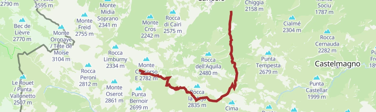 Route map: Percorsi Occitani: Tappa 11 Rifugio della Gardetta